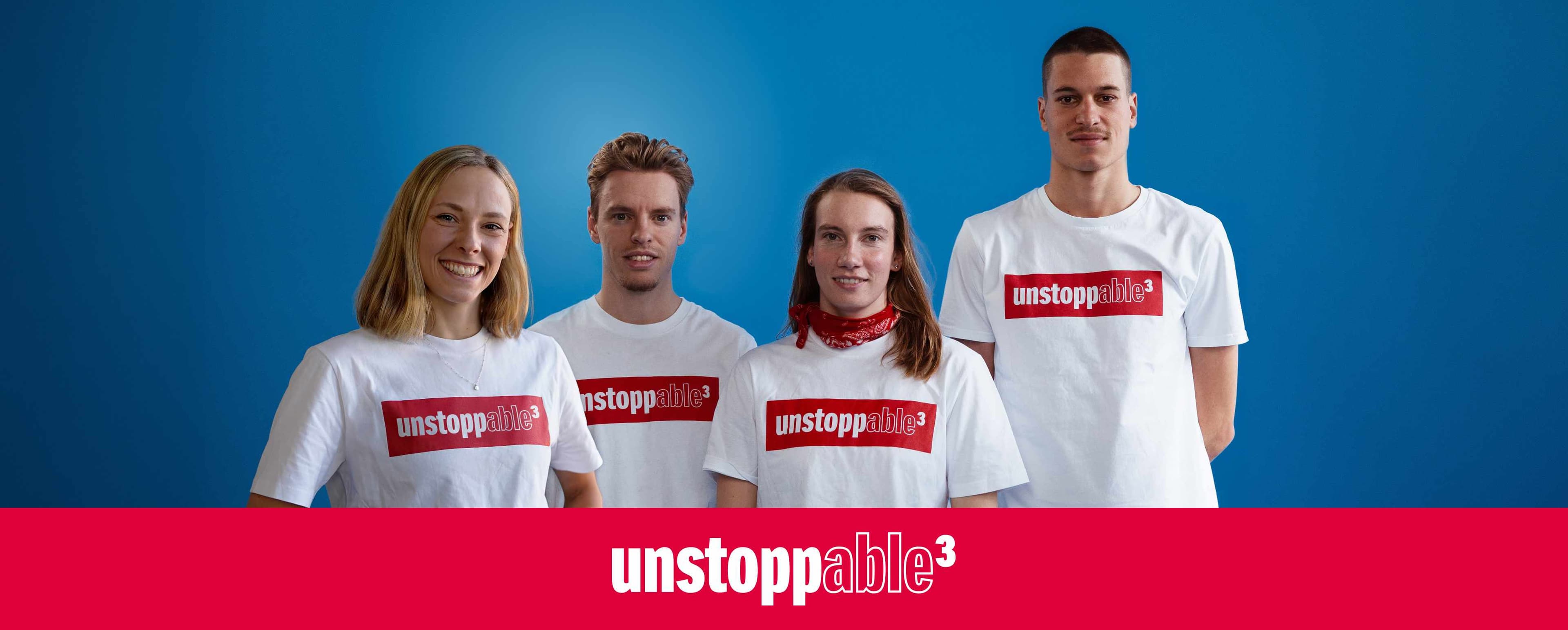 Das deutsche Triathlon Team Nina Eim, Annika Koch, Henry Graf und Tim Hellwig.