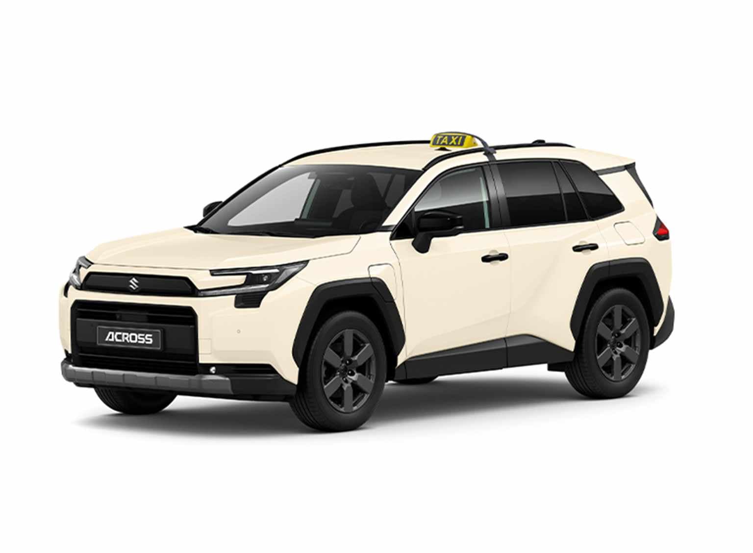 Hellgelber Suzuki Across mit Taxi-Schild