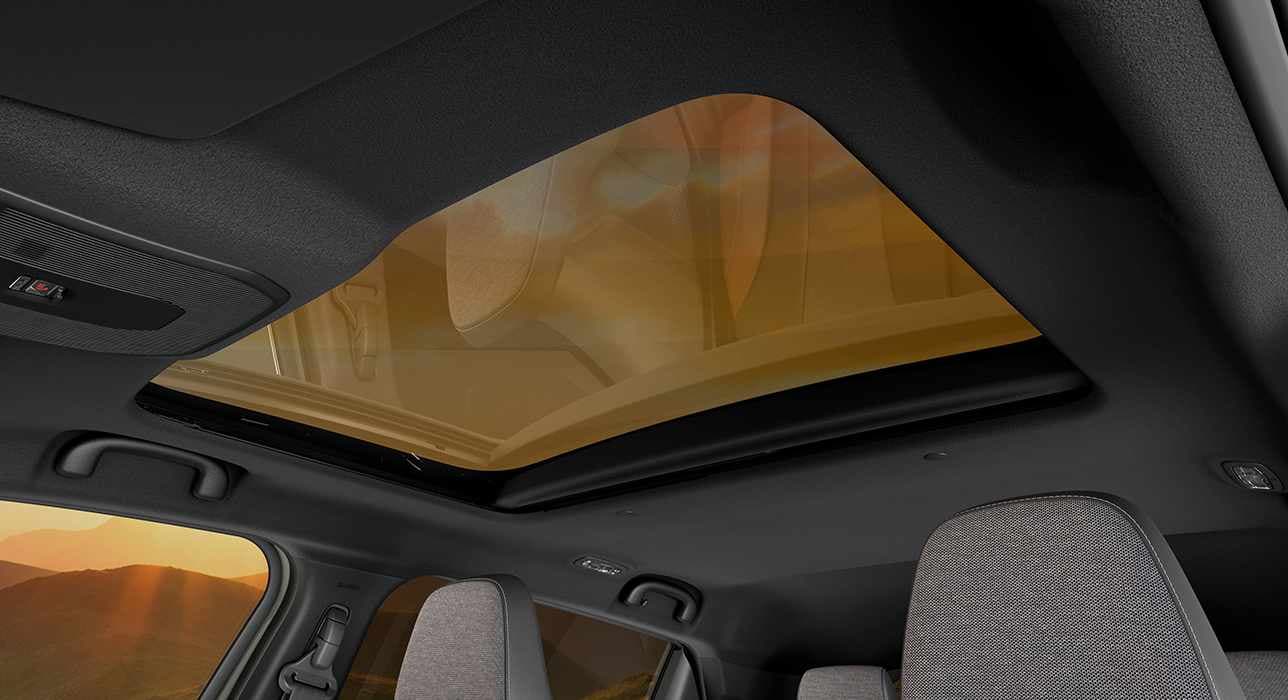 Das Glasdach in Nahaufnahme.