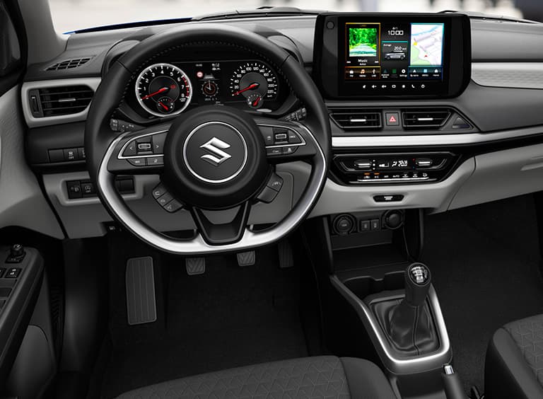 Abbildung zeigt Innenraum mit Lenkrad und Amaturenbrett