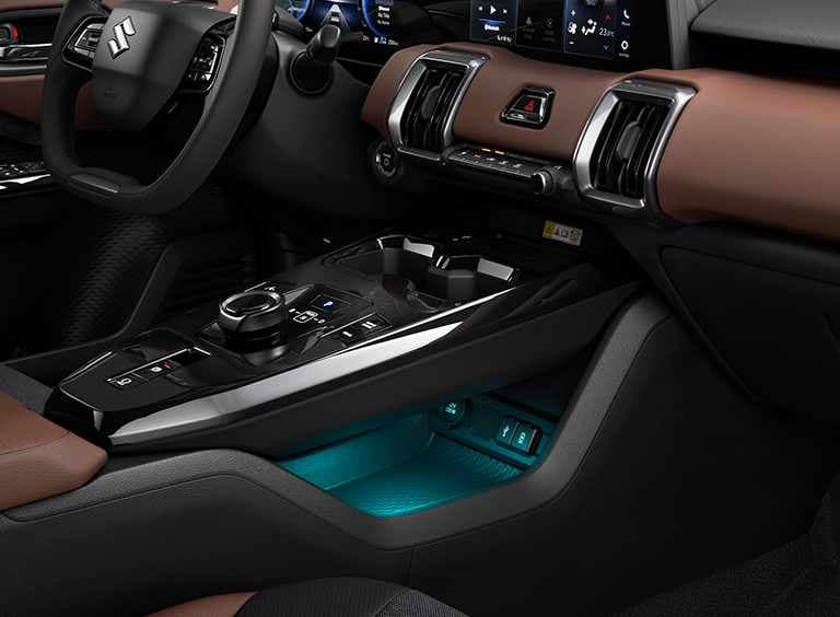 Die Mittelkonsole in Nahaufnahme.