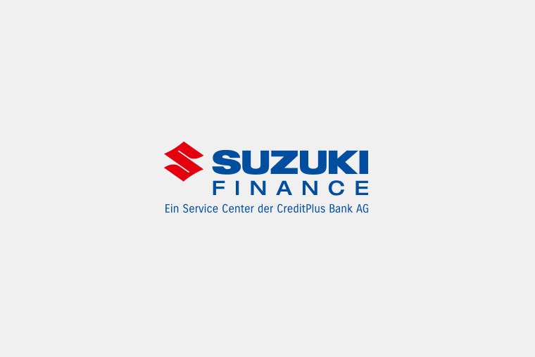 Schriftzug Suzuki Finance, Ein Service Center der CreditPlus Bank AG.