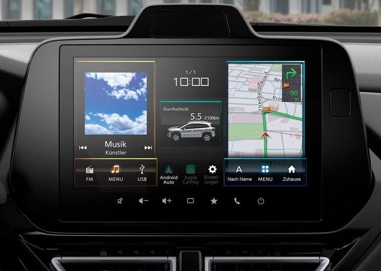 Darstellung der Konnektivität im Farb-Touchscreen des Suzuki S-Cross Hybrid.