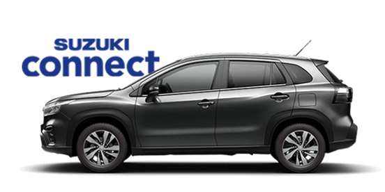 Der Suzuki S-Cross in Dunkelgrau mit Connect Logo