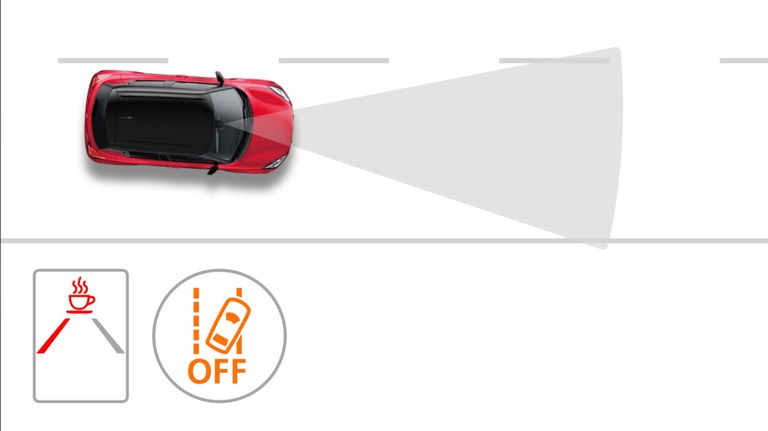 Müdigkeitserkennung Grafik zur Müdigkeitserkennung im Suzuki Swift Hybrid