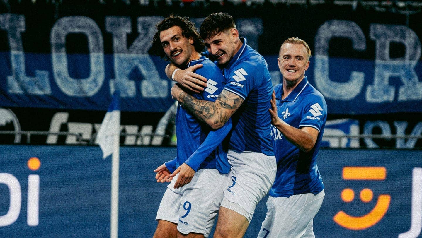 Drei Spieler von Darmstadt 98